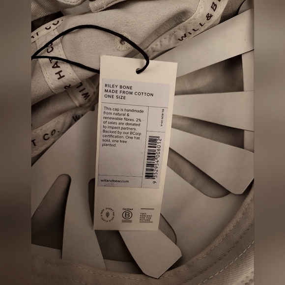 NWT Will + Bear Natural Brushed Cotton Canvas Riley Bone MORE TREES Canvas Cap - Picture 3 of 12